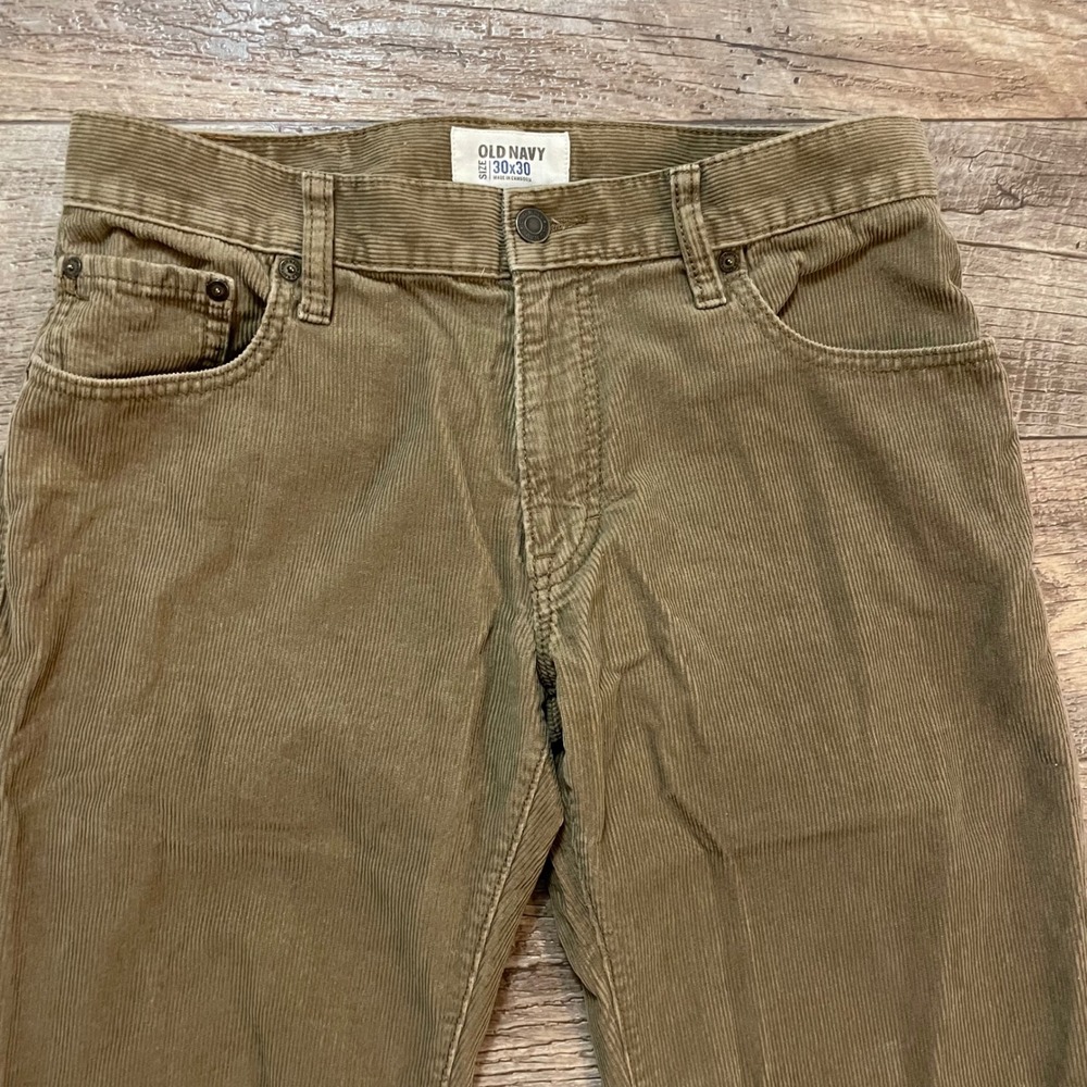 Old Navy Mens Corduroy Pants Olive Brown Straight‎ Leg 30x30 S/776327-00